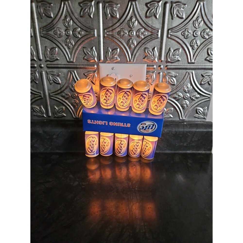 Miller Lite Beer Cans String Party Lights Indoor Outdoor Lights 9 Ft Long